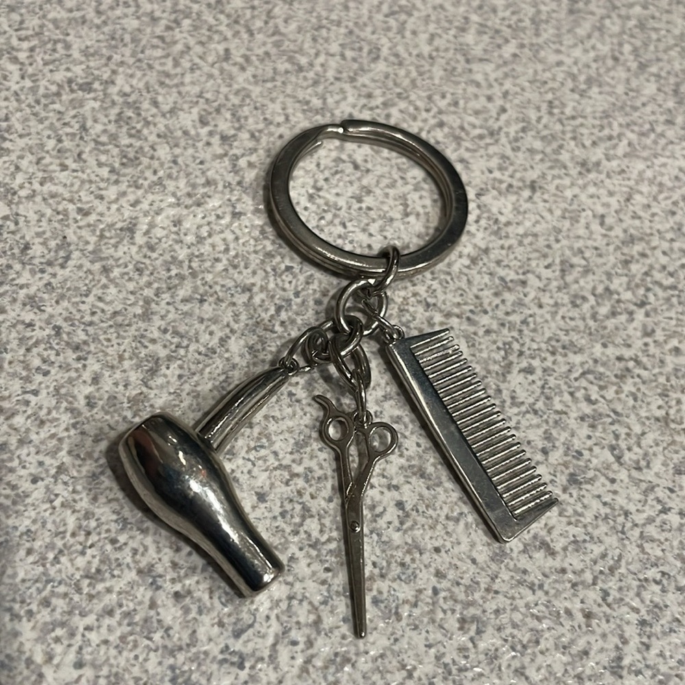 Hairstylist Silver Key Chain ✂️